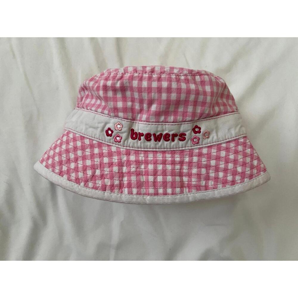 Genuine Merchandise girls infant pink Milwaukee Brewers bucket hat